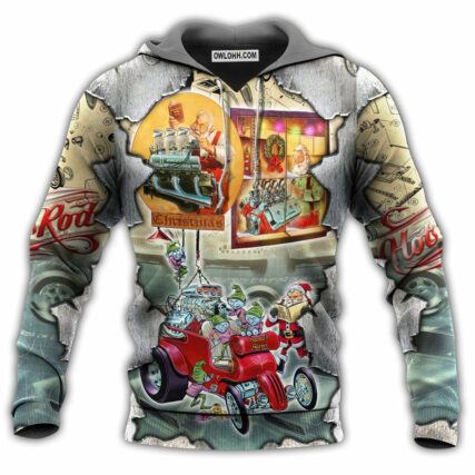 Hot Rod Merry Christmas Love This Time - Hoodie - Owl Ohh - Owl Ohh
