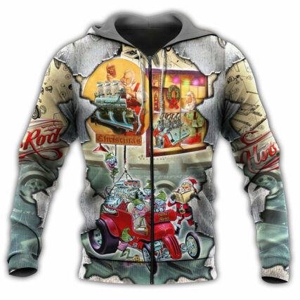 Hot Rod Merry Christmas Love This Time - Hoodie - Owl Ohh - Owl Ohh