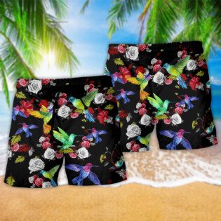 Hummingbird Amazing Floral Style - Beach Short - Owl Ohh - Owl Ohh