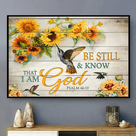 Hummingbird Be Still And Know That I Am God - Horizontal Poster - Owl Ohh - Owl Ohh
