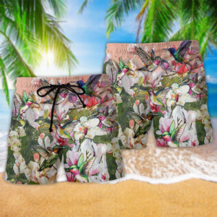 Hummingbird Blooming Magnolia Floral - Beach Short - Owl Ohh - Owl Ohh