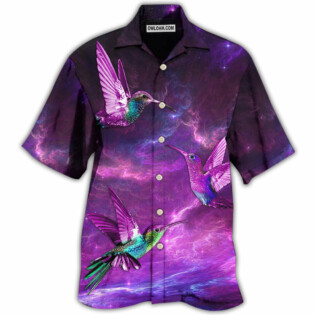 Hummingbird Love Sky In Purple - Hawaiian Shirt - Owl Ohh - Owl Ohh