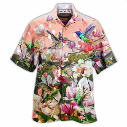 Hummingbird Blooming Lovely White Magnolia - Hawaiian Shirt - Owl Ohh - Owl Ohh