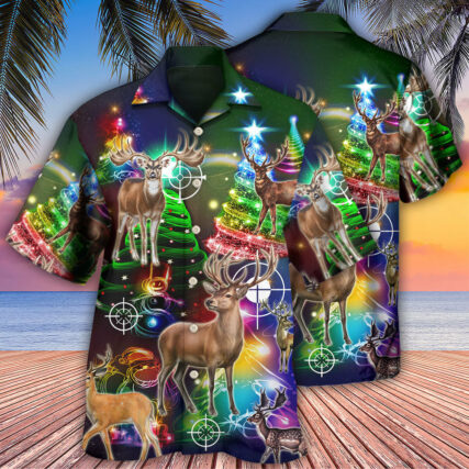 Hunting Deer Lover Amazing Merry Christmas - Hawaiian Shirt - Owl Ohh - Owl Ohh