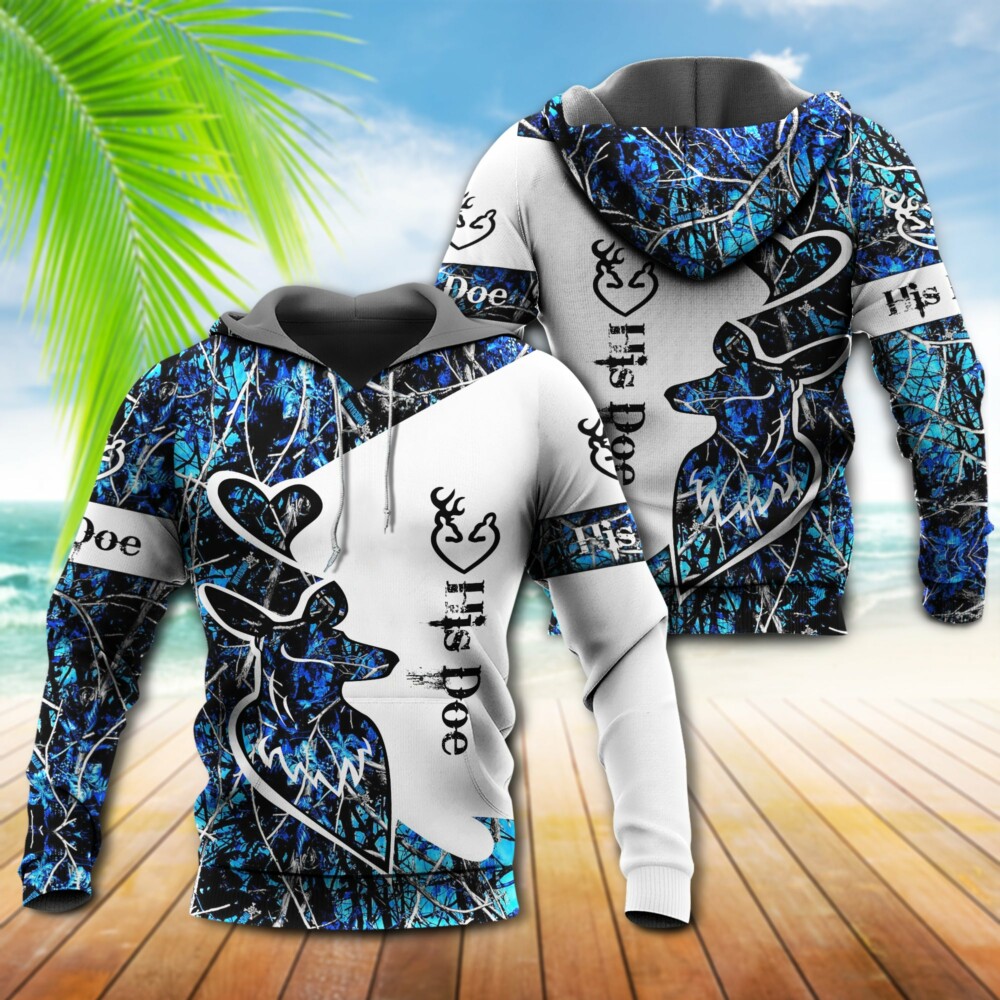 Hunting Buck And Doe Deer Hunting I Choose You Blue - Hoodie - Owl Ohh - Owl Ohh
