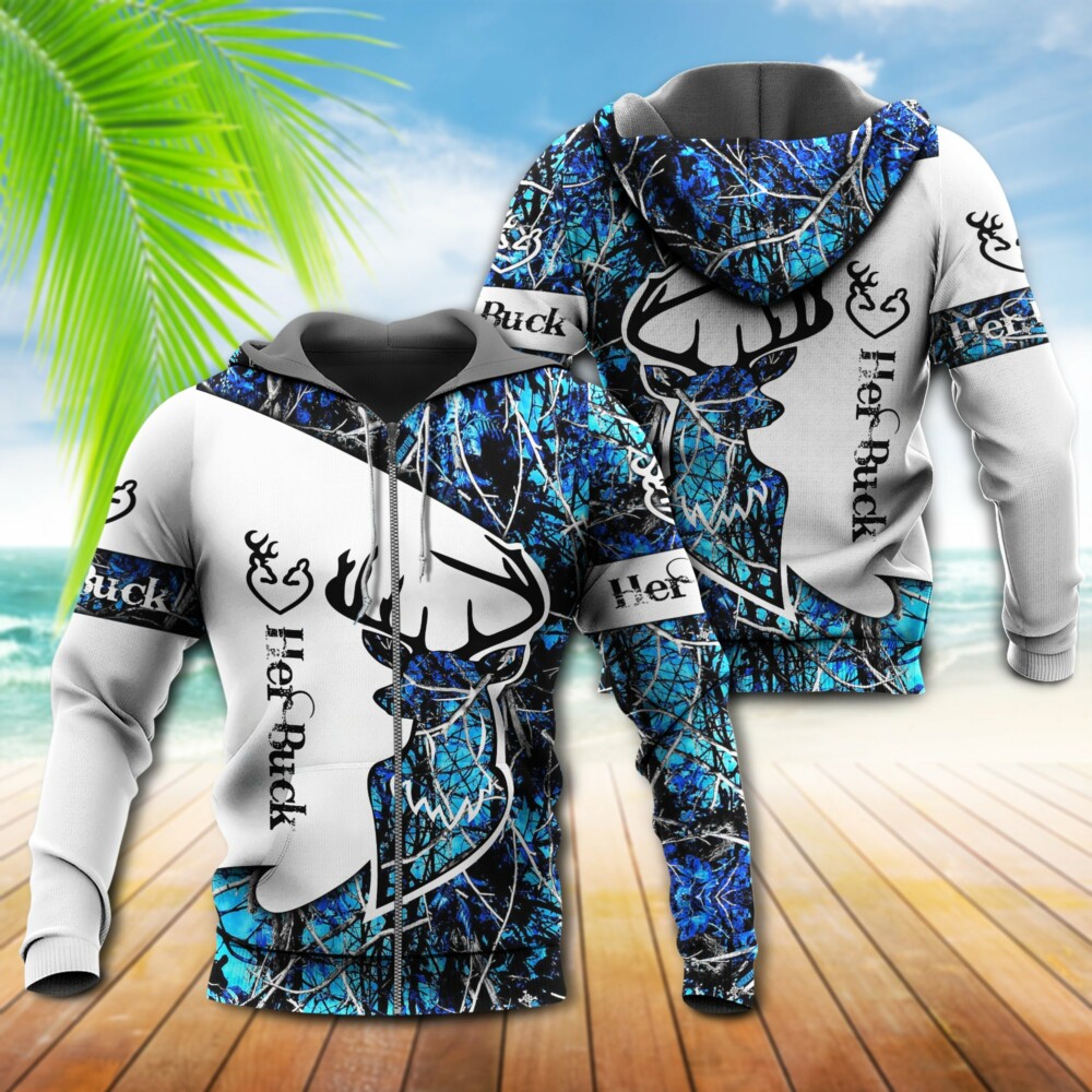 Hunting Buck And Doe Deer Hunting I Choose You Blue - Hoodie - Owl Ohh - Owl Ohh