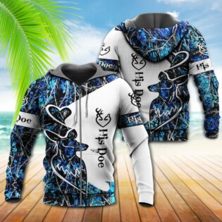 Hunting Buck And Doe Deer Hunting I Choose You Blue - Hoodie - Owl Ohh - Owl Ohh