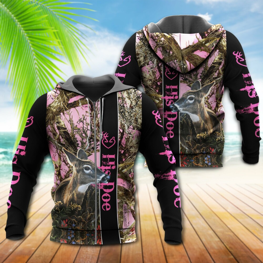 Hunting Buck And Doe Deer Hunting You & Me Got This with Pink and Blue - Hoodie - Owl Ohh - Owl Ohh