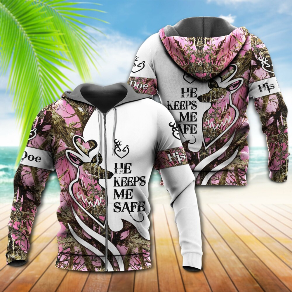 Hunting Buck And Doe Wild Safe Hunting I Choose You She Keep Me Wild - Hoodie - Owl Ohh - Owl Ohh