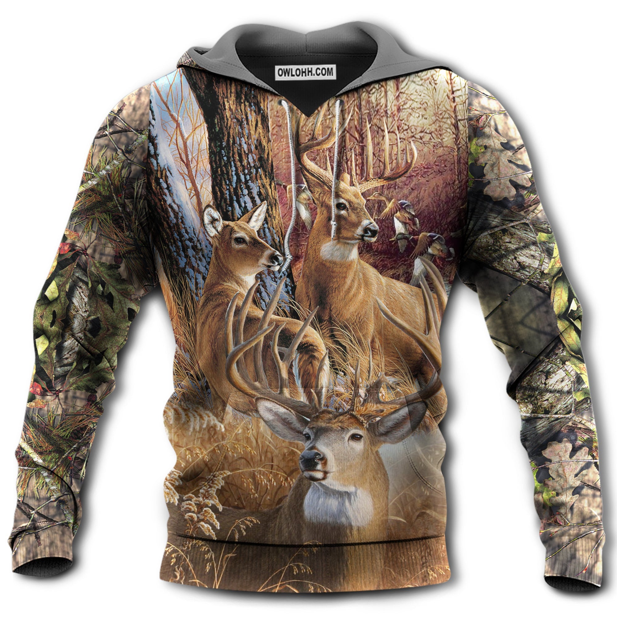 Hunting Deer Autumn Style With Forest Style - Hoodie - Owl Ohh - Owl Ohh