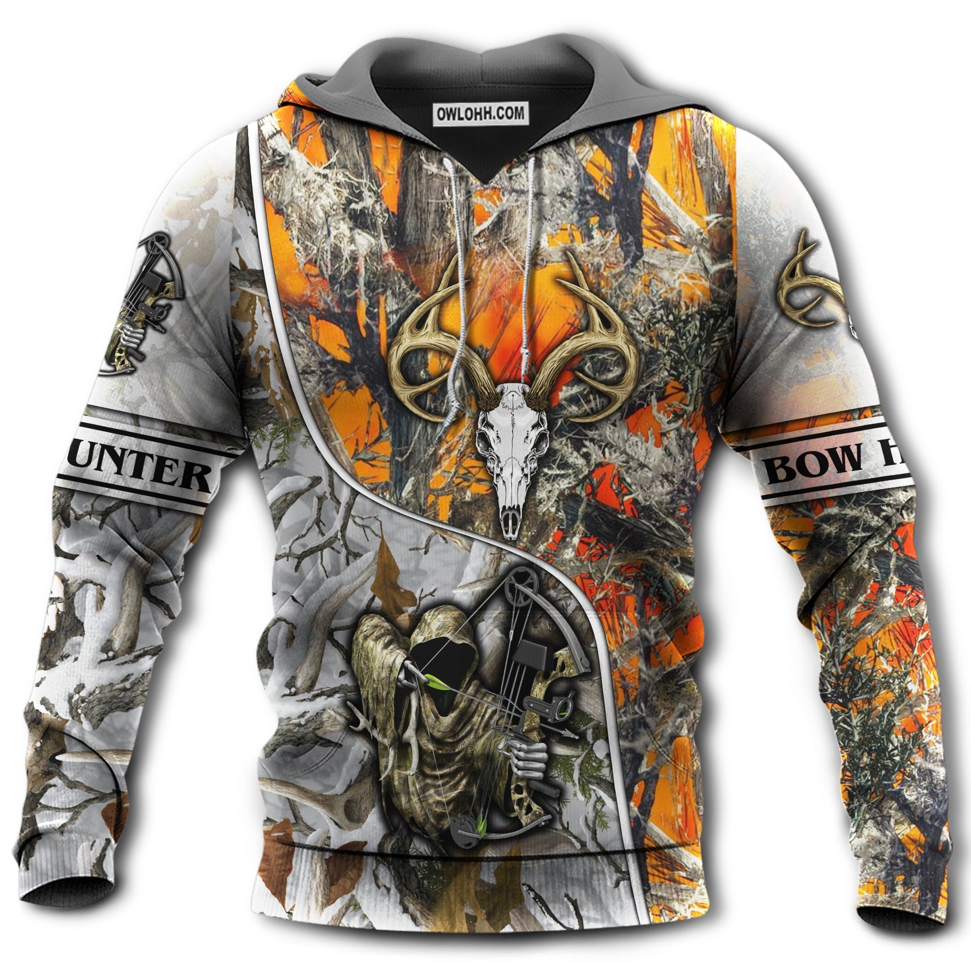Hunting Deer Bow Hunter With Yellow - Hoodie - Owl Ohh - Owl Ohh