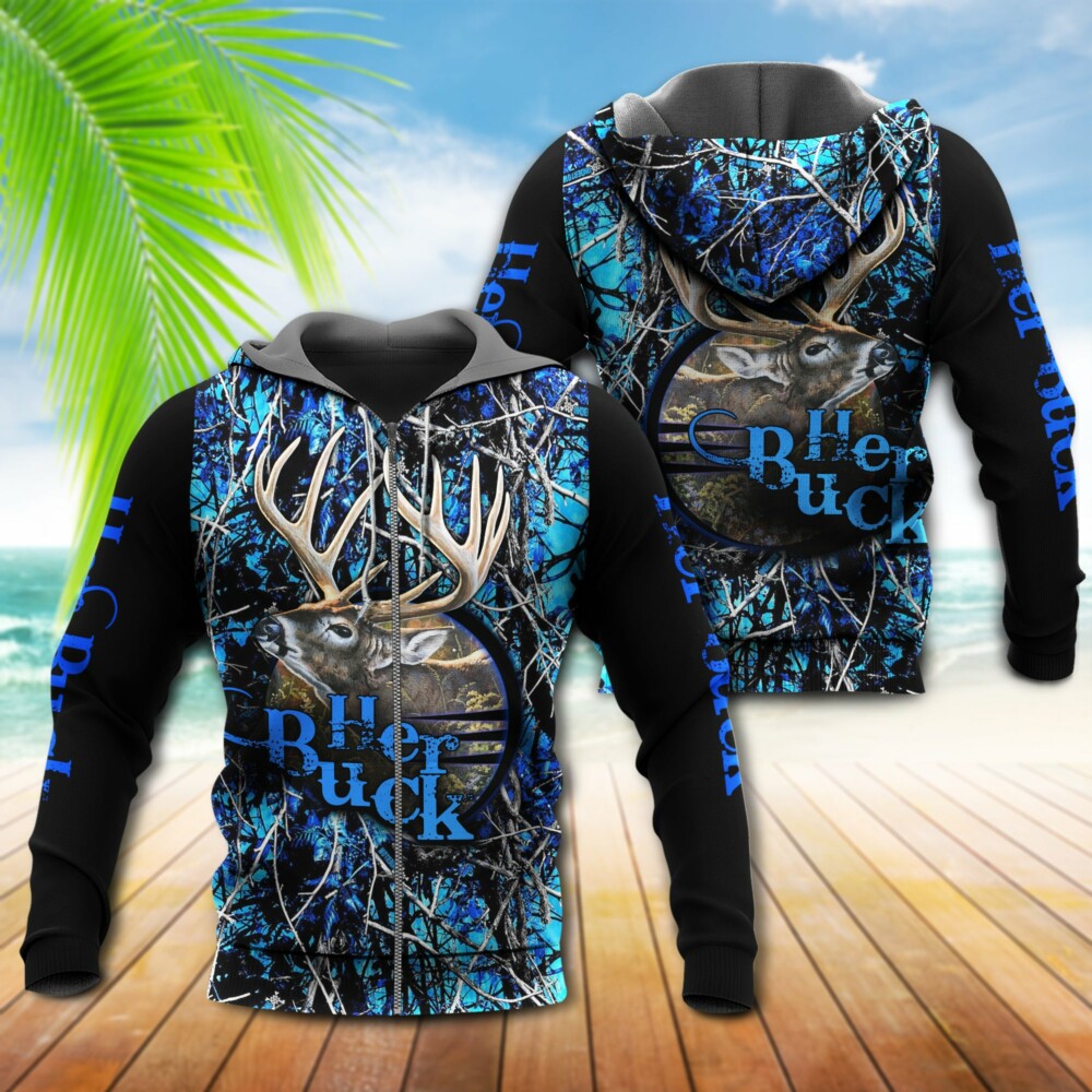 Hunting Deer Buck And Doe Deer Hunting - Hoodie - Owl Ohh - Owl Ohh