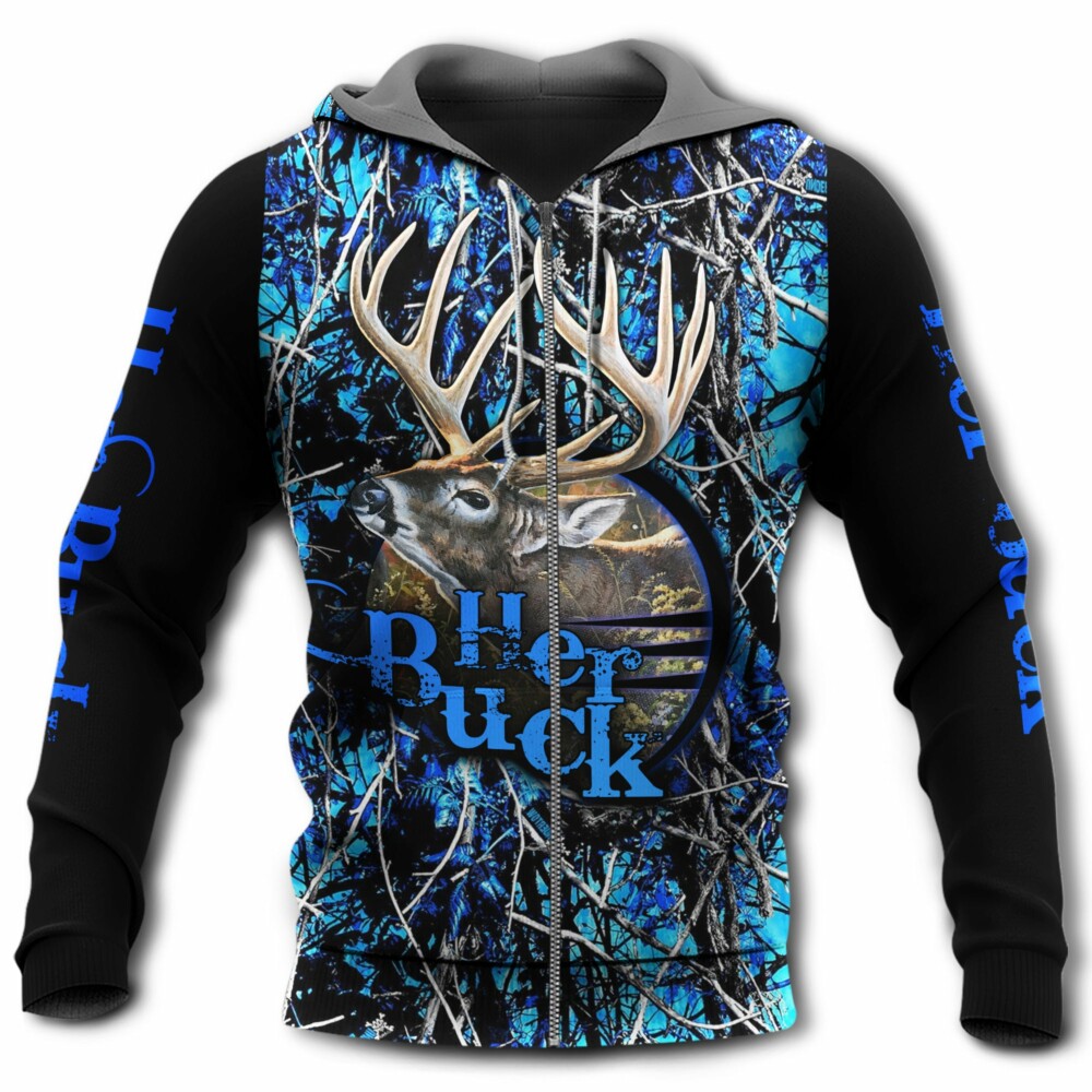 Hunting Deer Buck And Doe Deer Hunting - Hoodie - Owl Ohh - Owl Ohh