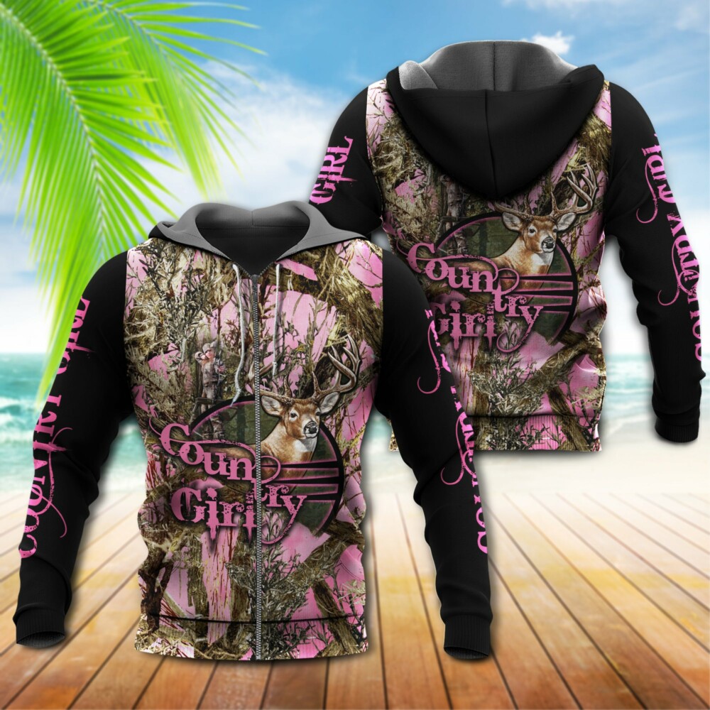 Hunting Deer Country Girl Pink Style With Deer - Hoodie - Owl Ohh - Owl Ohh