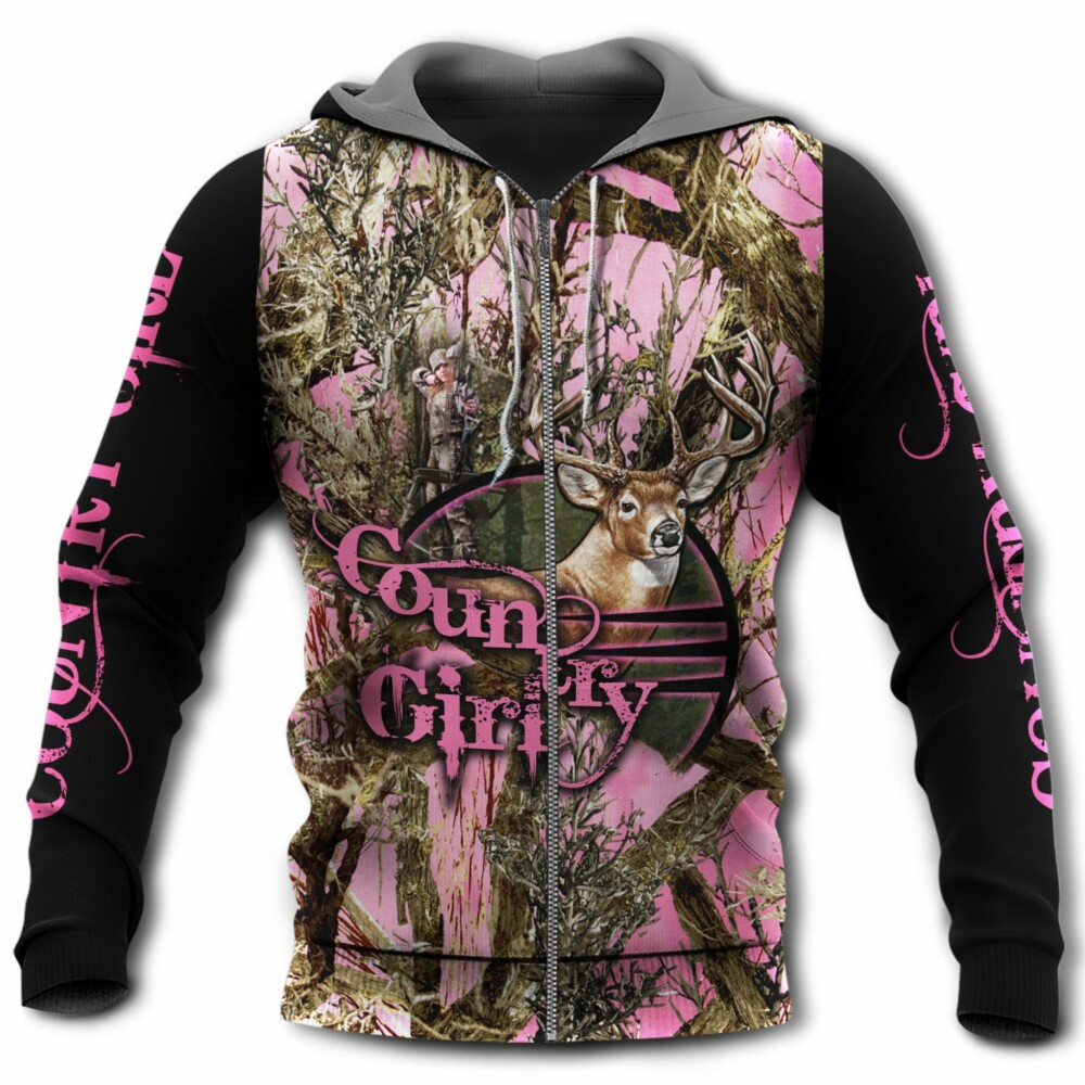 Hunting Deer Country Girl Pink Style With Deer - Hoodie - Owl Ohh - Owl Ohh
