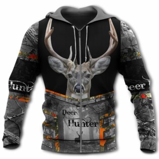 Hunting Deer Hunting Black And Gray - Hoodie - Owl Ohh - Owl Ohh