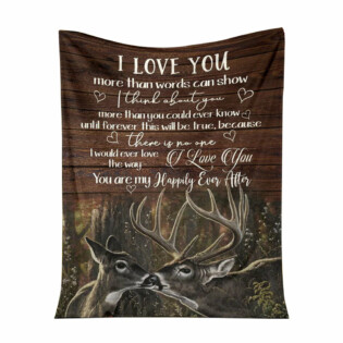 Hunting Deer I Love You You are My Happily Ever - Flannel Blanket - Owl Ohh - Owl Ohh