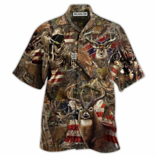 Hunting Deer Loves Forest America - Hawaiian Shirt - Owl Ohh - Owl Ohh