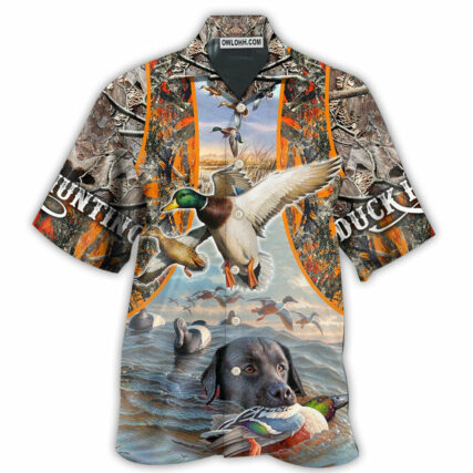 Hunting Duck Hunting Orange Style - Hawaiian Shirt - Owl Ohh - Owl Ohh
