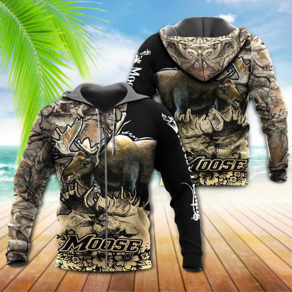 Hunting Moose Legend With Charming Colors - Hoodie - Owl Ohh - Owl Ohh