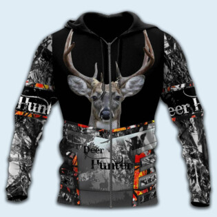Hunting Deer Black And Gray - Hoodie - Owl Ohh - Owl Ohh