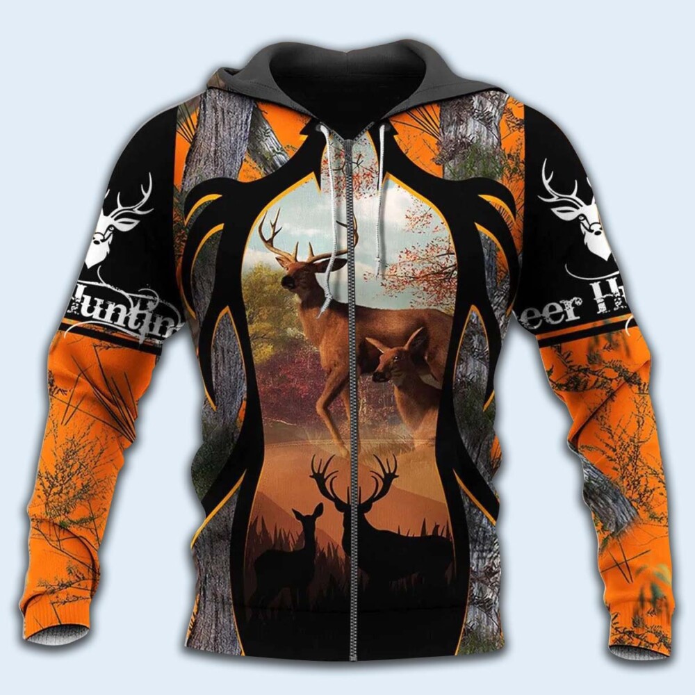 Hunting Deer Black And Orange Style - Hoodie - Owl Ohh - Owl Ohh