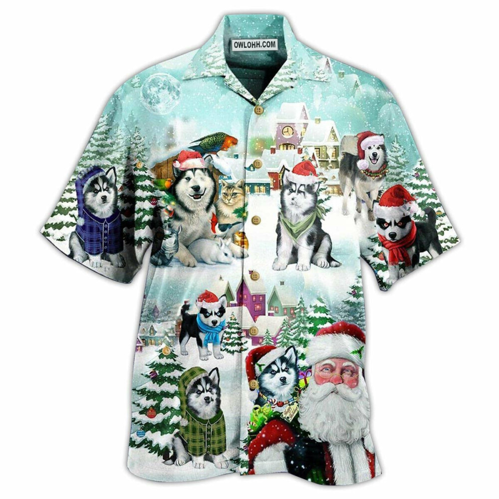 Christmas Husky Merry Christmas Lovely Style - Hawaiian Shirt - Owl Ohh - Owl Ohh
