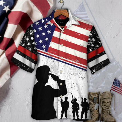 Veteran I Am A Dad Grandpa And A Veteran With Usa Flag - Hawaiian Shirt - Owl Ohh - Owl Ohh