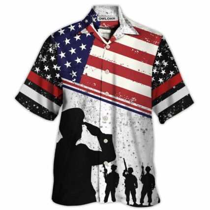 Veteran I Am A Dad Grandpa And A Veteran With Usa Flag - Hawaiian Shirt - Owl Ohh - Owl Ohh