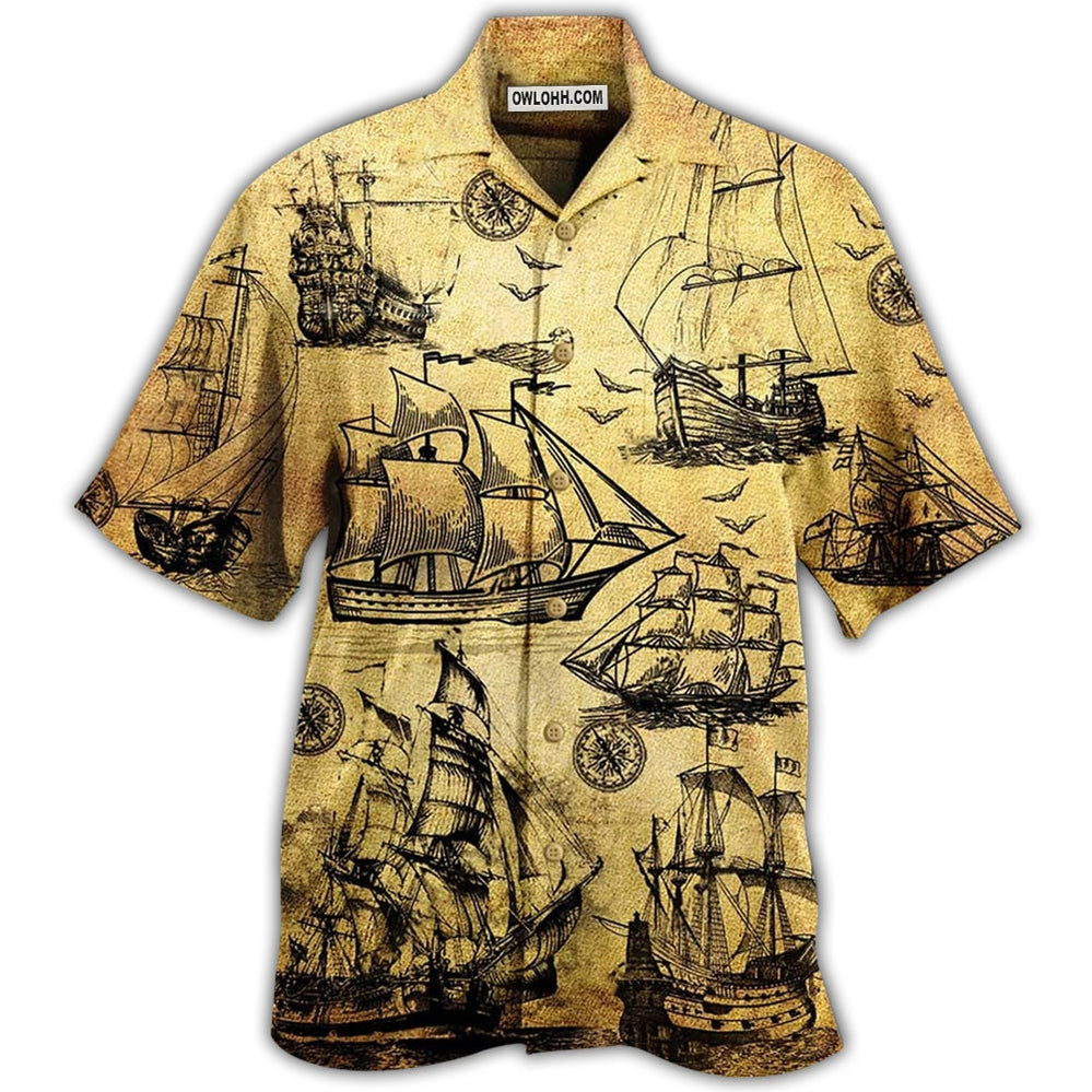 Sailing I Plan To Go Sailing Vintage Sail - Hawaiian Shirt - Owl Ohh - Owl Ohh