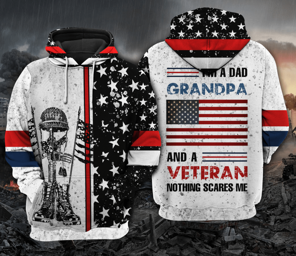 I Am A Dad Grandpa And A Veteran 02 - Hoodie - HOOD01NGC180222