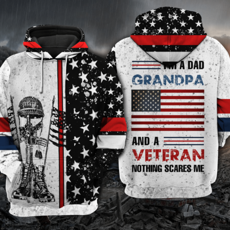 I Am A Dad Grandpa And A Veteran 02 - Hoodie - HOOD01NGC180222