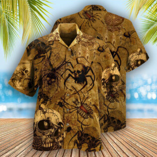 Skull Im Only Here For The Spiders - Hawaiian Shirt - Owl Ohh - Owl Ohh