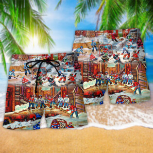 Ice Hockey Is My Life Art - Beach Short - Owl Ohh - Owl Ohh