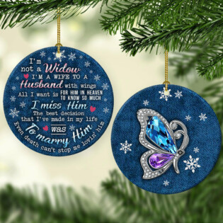 Butterfly Im Not A Widow - Circle Ornament - Owl Ohh - Owl Ohh