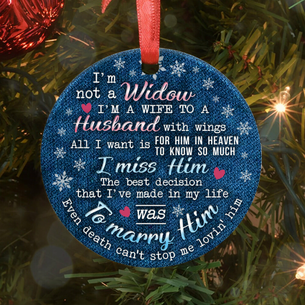 Butterfly Im Not A Widow - Circle Ornament - Owl Ohh - Owl Ohh