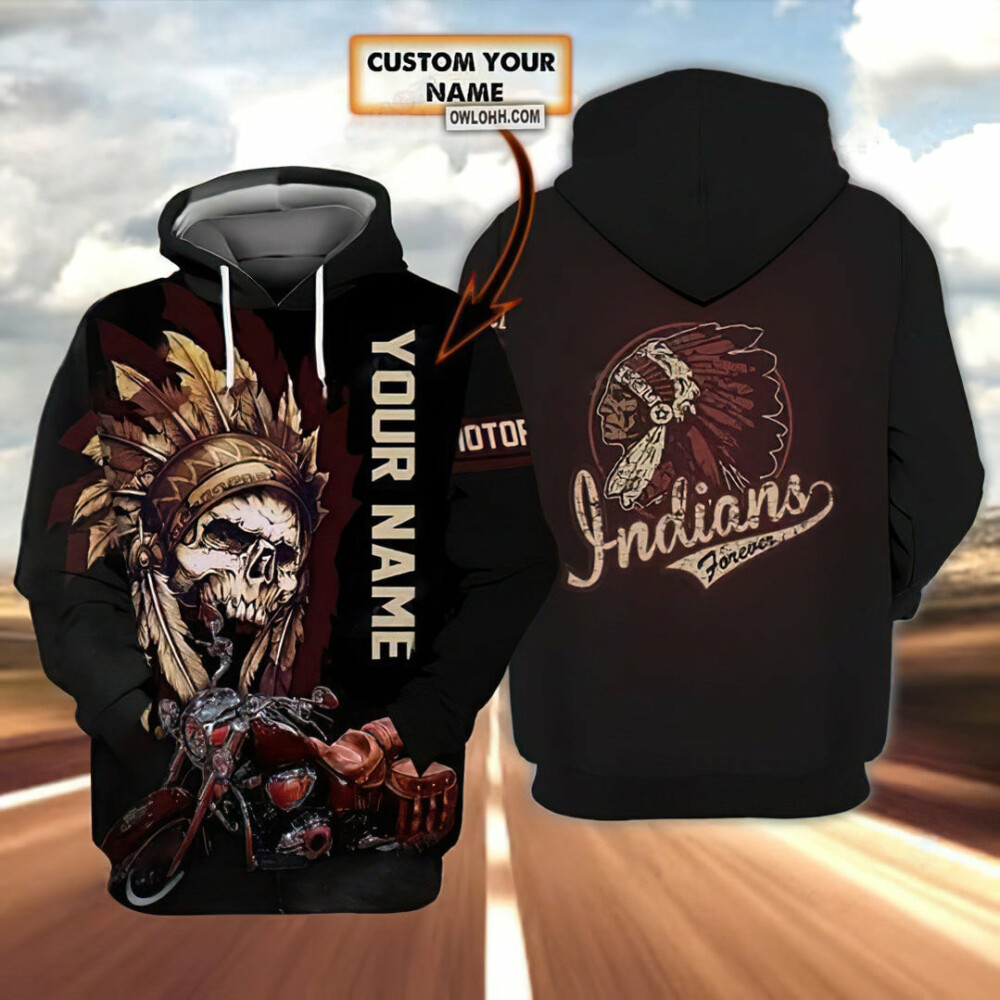 Indians Skull Personalized - Hoodie - BOMJ01NGA240122