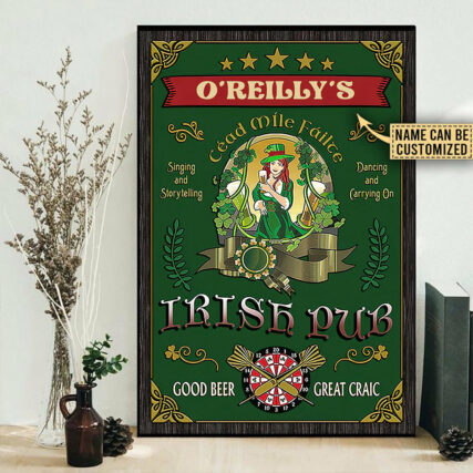 Irish Beer Girl Irish Pub Personalized - Vertical Poster - Owl Ohh - Owl Ohh