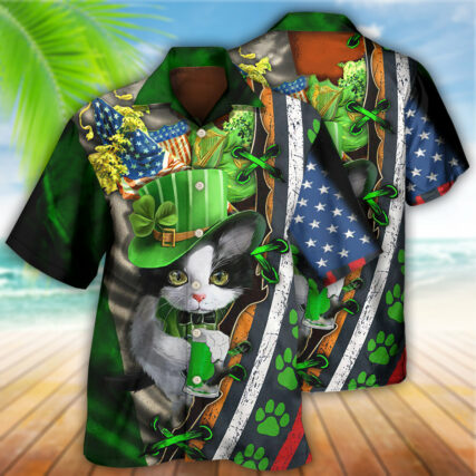 Irish Cats It's Not A Party Until An Irish Cat Show Up - Hawaiian Shirt - Owl Ohh - Owl Ohh