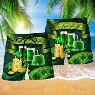 Irish Happy Saint Patrick's Day 17 March Green - Beach Short - Owl Ohh - Owl Ohh