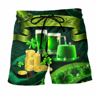 Irish Happy Saint Patrick's Day 17 March Green - Beach Short - Owl Ohh - Owl Ohh