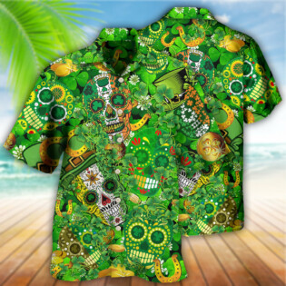 Irish Love Skull Happy And Gold - Hawaiian Shirt - Owl Ohh - Owl Ohh