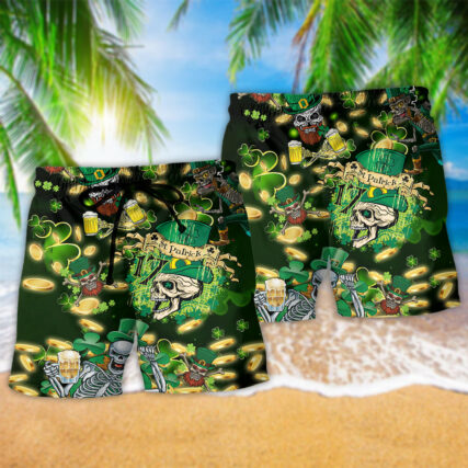 Irish Skull Love Beer - Beach Short - Owl Ohh - Owl Ohh