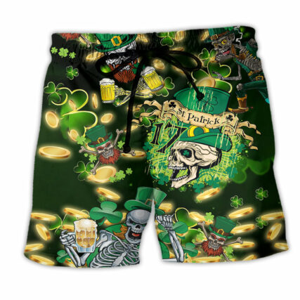 Irish Skull Love Beer - Beach Short - Owl Ohh - Owl Ohh