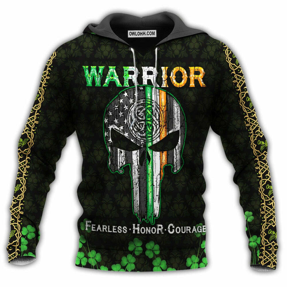 Irish Warrior Fearless Honor Courage With Black - Hoodie - Owl Ohh - Owl Ohh