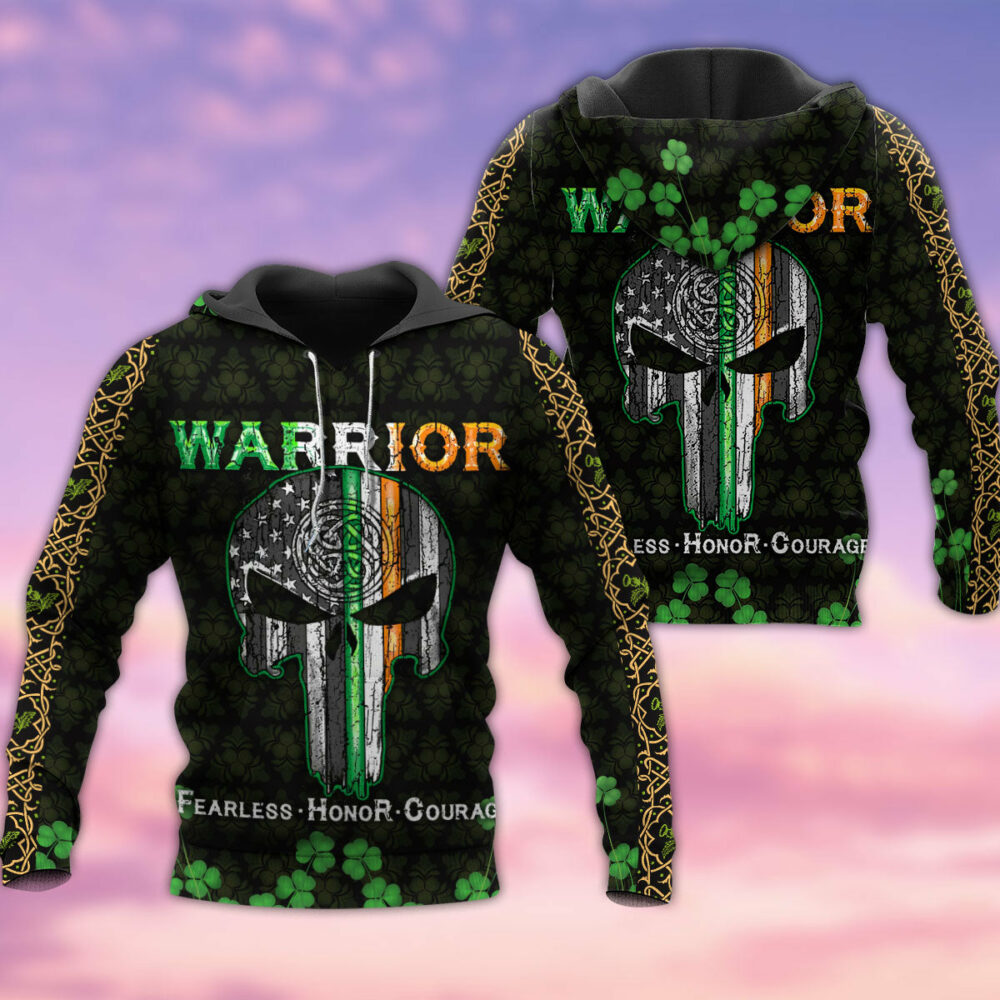 Irish Warrior Fearless Honor Courage With Black - Hoodie - Owl Ohh - Owl Ohh