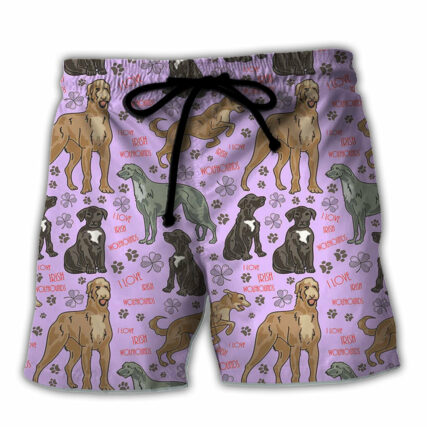 Irish Wolfhound Dog So Cute - Beach Short-Owl Ohh