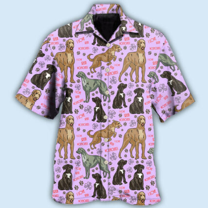 Irish Wolfhound Dog So Cute Pink Style - Hawaiian Shirt - Owl Ohh - Owl Ohh
