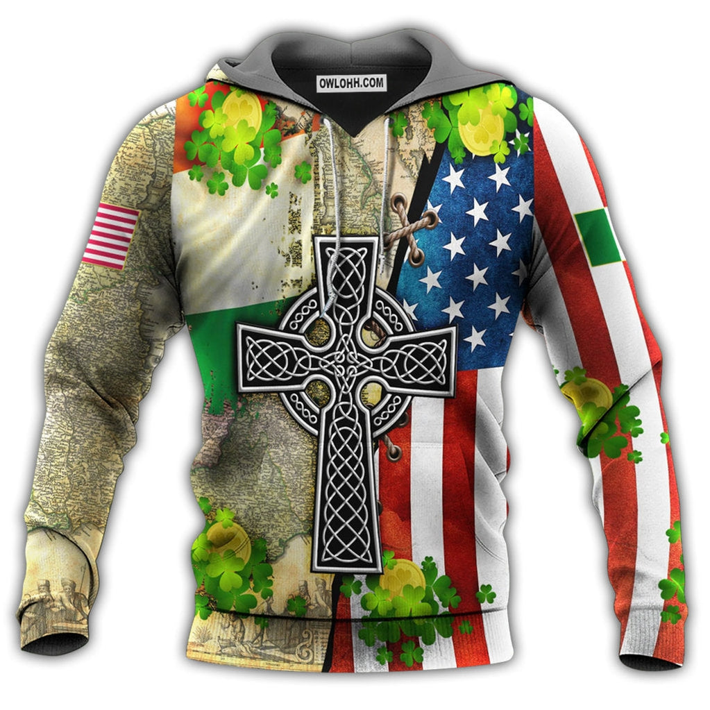 Irish By Blood American By Birth Patriot By Choice With Cool Style - Hoodie - Owl Ohh - Owl Ohh