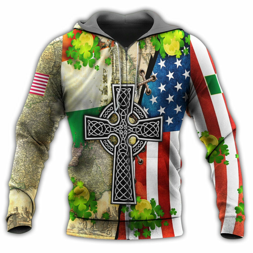 Irish By Blood American By Birth Patriot By Choice With Cool Style - Hoodie - Owl Ohh - Owl Ohh